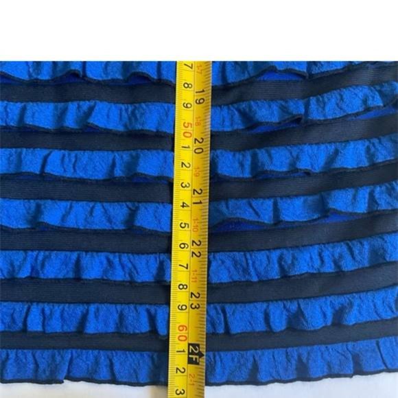 ML Studio 3X Skirt 3Pc Outfit Plus Size 3X Blue Black Color Block Jacket Skirt - Picture 6 of 12